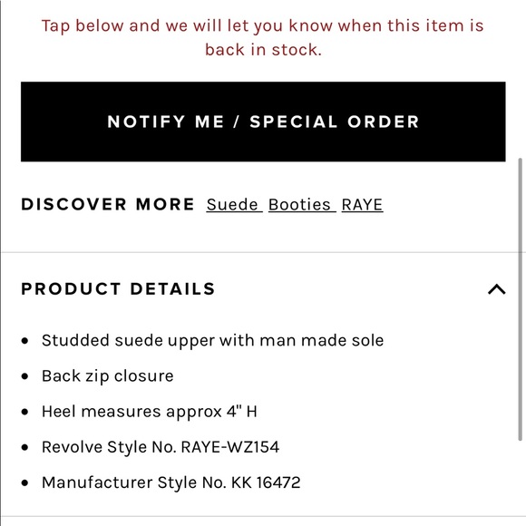 💄RAYE Tori Booties Black studded boots. size 38 7.5 Crystal Diamond Studs Suede - Picture 16 of 16